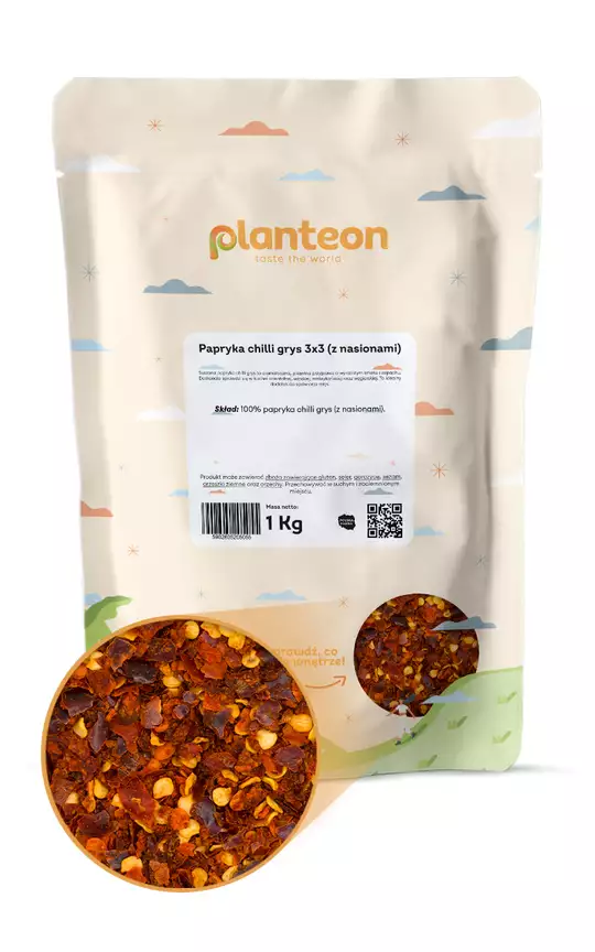 Papryka chilli grys 3x3 (z nasionami) - waga: 1kg